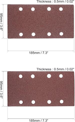 uxcell 1/3 Sanding Sheet 40 Grits 80 Grits 8 Hole Hook and Loop Sander Pads Sandpaper 20pcs in Saudi Arabia