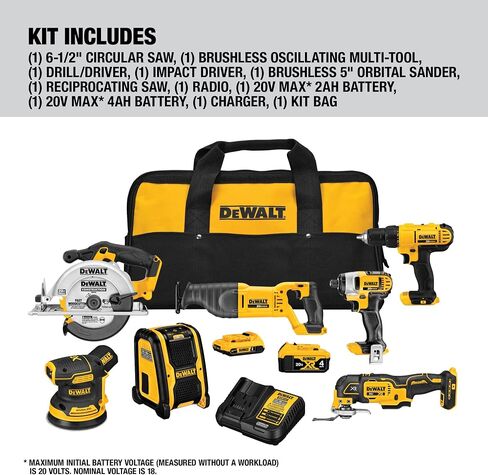 DEWALT 20V MAX* Cordless Drill Combo Kit , 7-Tool (DCK771D1M1) in Saudi Arabia