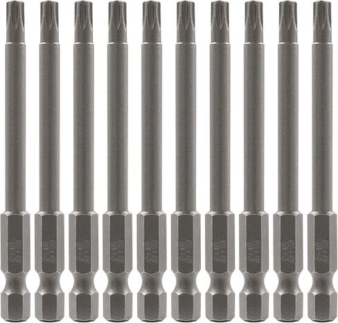 T10 Magnetic Torx Head Screwdriver Bits, 10Pcs | 3 Inch Length, 1/4 Inch Hex Shank, S2 Steel, Security Tamper Proof, 6 Point Star in Kuwait