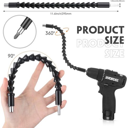 36 Pcs Flexible Drill Bit Extension Kit Rotatable Joint Socket Includes 1/4 3/8 1/2'' Hex Socket Adapter Socket Short Screwdriver Bits Flexible Magnetic Drill Bit Extender Hexagonal Handle Key Chain in Saudi Arabia