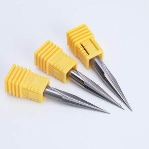HUHAO 3PCS Carbide Engraving V Groove Cutting Bit 2 Flute Straig 6mm Shank 0.5mm Tip 15 Degree CNC Router Tool Blade for Steel Brass MDF Wood in Saudi Arabia