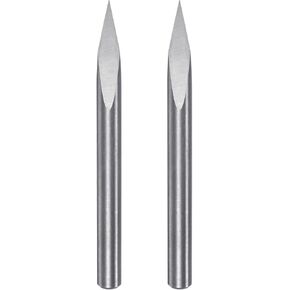 HARFINGTON 2 قطعة لقمة توجيه CNC 4 مم عرقوب 0.2 مم طرف 25 درجة كربيد صلب 3 مزامير للخشب والأكريليك PVC MDF البلاستيك in Kuwait