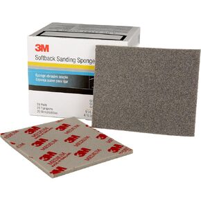 3M إسفنجة سنفرة ناعمة الظهر 02600، 4 1/2 × 5 1/2 بوصة، 20 عبوة، حبيبات دقيقة، قطع سريع
