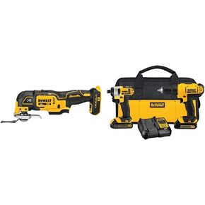 DEWALT 20V Max XR Oscillating Multi-Tool, Variable Speed, Tool Only (DCS356B) & DEWALT 20V Max Cordless Drill Combo Kit, 2-Tool (DCK240C2), Yellow/Black Drill Driver/Impact Combo Kit in Saudi Arabia