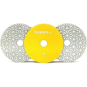 SUBRILLI 9 قطع من وسادات التلميع الماسية الجافة/الرطبة ذات 3 خطوات مقاس 4 بوصة لخرسانة الجرانيت والرخام والكوارتز in Kuwait
