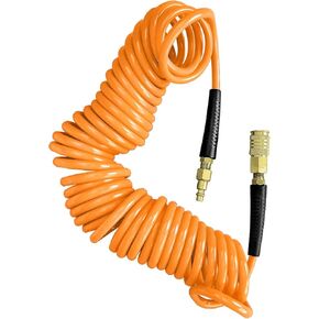 Freeman P1425RCF 1/4" x 25' Polyurethane Recoil Air Hose with Bend Restrictors and Brass Fittings in Kuwait