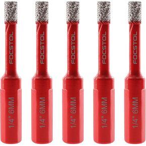 FOCSTOL Diamond Core Drill Bit - 2pcs 1''(25mm) Diamond Hole Saw with Triangle Shank for Porcelain Tile Ceramic Granite Marble Quartz in Saudi Arabia