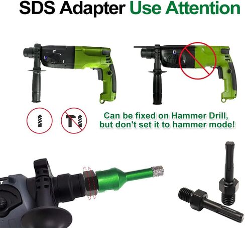 Tile Hole Saw Kit - 6/6/8/20/25/35/50/75/100mm Diamond Core Drill Bit+4/5" Finger Milling Bit+2" Beveling Chamfer Bit+SDS Adapter to 5/8"-11 Thread for Porcelain Ceramic Tile Granite Marble in Saudi Arabia