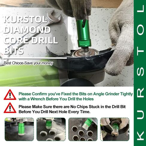 Tile Hole Saw Kit - 6/6/8/20/25/35/50/75/100mm Diamond Core Drill Bit+4/5" Finger Milling Bit+2" Beveling Chamfer Bit+SDS Adapter to 5/8"-11 Thread for Porcelain Ceramic Tile Granite Marble in Saudi Arabia