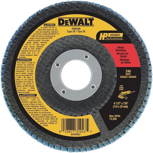 قرص قلاب من ديوالت، زركونيا، 4-1/2 بوصة × 7/8 بوصة، 80 حبيبة (DW8309) in Kuwait