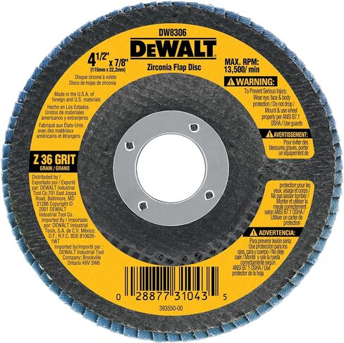 قرص قلاب من ديوالت، زركونيا، 4-1/2 بوصة × 7/8 بوصة، 80 حبيبة (DW8309) in Kuwait