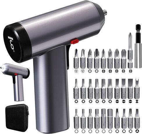 3.6V/4V Power Electric Screwdriver Kit 29pcs Bits, 6N.m Cordless Screwdriver Set, Rechargeable Battery 2000mah, All-in-One Design with Screen/6 Torque/6 Led Lights/USB-C Charging in Saudi Arabia