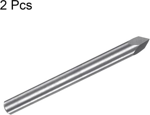 HARFINGTON 2 قطعة لقمة توجيه CNC 4 مم عرقوب 0.2 مم طرف 60 درجة كربيد صلب 3 مزامير للخشب والأكريليك PVC MDF البلاستيك in Kuwait