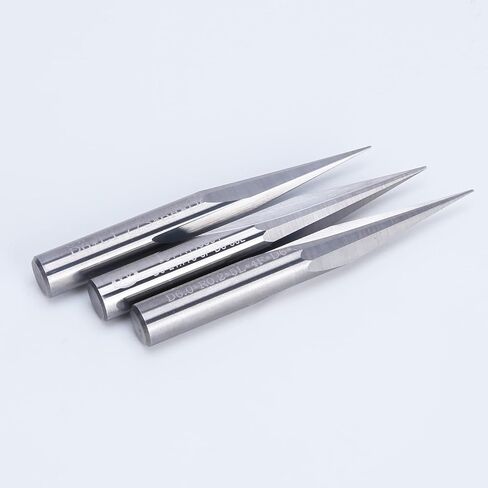 HUHAO 3PCS Carbide Engraving V Groove Cutting Bit 2 Flute Straig 6mm Shank 0.5mm Tip 15 Degree CNC Router Tool Blade for Steel Brass MDF Wood in Saudi Arabia