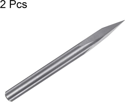 HARFINGTON 2 قطعة لقمة توجيه CNC 4 مم عرقوب 0.2 مم طرف 25 درجة كربيد صلب 3 مزامير للخشب والأكريليك PVC MDF البلاستيك in Kuwait