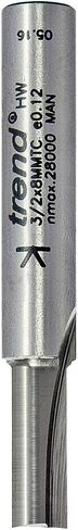 Trend Professional Straight Two Flute Router Cutter, 1/2 Inch Shank, 15/32" Cut Diameter & 2-1/2" Cut Length, Tungsten Carbide Tipped, 3/75X1/2TC in Saudi Arabia