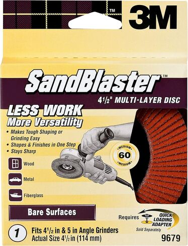 3M SandBlaster 60-Grit Right Angle Grinder Multi-Layer Disc, 4-1/2-in in Saudi Arabia
