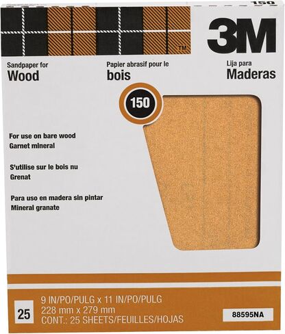 3M Pro-Pak Garnet Sanding Sheets, 9 in. x 11 in., 150 Grit, 25 Sheets in Saudi Arabia