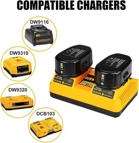 Powilling 2Pack 5.0Ah 18V DC9096 لبطارية Dewalt XRP، بطارية لـ Dewalt DC9098 DC9099 DE9039 DE9096 DE9098 DW9099 DW9098 DE9503 ليثيوم أيون in Kuwait