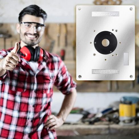 PIAOPIAONIU 1 Pcs Aluminum Router Table Insert Plate for Popular Trimmers Routers DIY Woodworking with Rings and Screws for Woodworking Benches Router Table Plate Mounting Base Plate in Kuwait