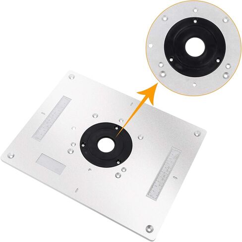 PIAOPIAONIU 1 Pcs Aluminum Router Table Insert Plate for Popular Trimmers Routers DIY Woodworking with Rings and Screws for Woodworking Benches Router Table Plate Mounting Base Plate in Kuwait