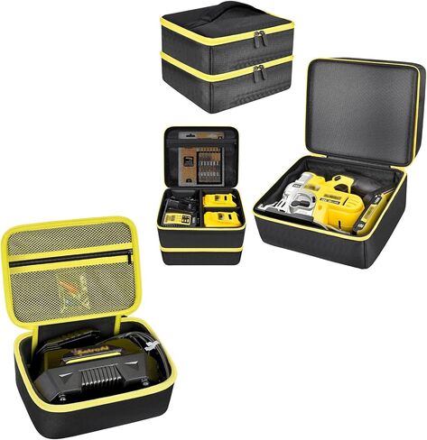 حقيبة مضخة هواء Tanmqin متوافقة مع منفاخ الإطارات AstroAI، حافظة متوافقة مع DEWALT 20V MAX XR Jig Saw DCS334B، حقيبة تنظيم حامل التخزين لبطارية Dewalt 20v Max in Kuwait