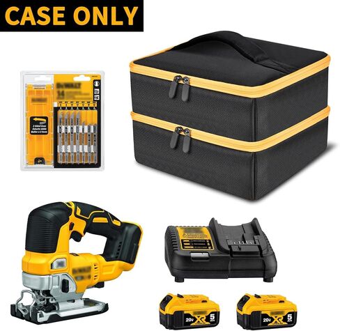 حقيبة مضخة هواء Tanmqin متوافقة مع منفاخ الإطارات AstroAI، حافظة متوافقة مع DEWALT 20V MAX XR Jig Saw DCS334B، حقيبة تنظيم حامل التخزين لبطارية Dewalt 20v Max in Kuwait