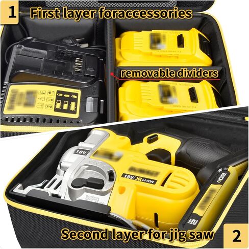 حقيبة مضخة هواء Tanmqin متوافقة مع منفاخ الإطارات AstroAI، حافظة متوافقة مع DEWALT 20V MAX XR Jig Saw DCS334B، حقيبة تنظيم حامل التخزين لبطارية Dewalt 20v Max in Kuwait