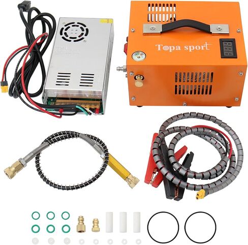 TOPA SPORT Portable PCP Air Compressor 4500Psi/30Mpa/300Bar Compressor for PCP Rifle and Paintball Tank Air Pump, Powered by 12V Car DC or Home 110V AC with Power Converter and Oil-Moisture Filter in Saudi Arabia