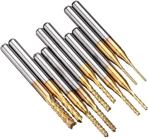 10 قطع 0.8-3 مم من الكربيد المطلي بالتيتانيوم، لقم نقش صغيرة من الكربيد باستخدام الحاسب الآلي، مجموعة لقم التوجيه باستخدام الحاسب الآلي أداة PCB Endmill، ساق 1/8 بوصة لأدوات دريميل الدوارة من ماسانت in Kuwait