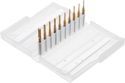 10 قطع 0.8-3 مم من الكربيد المطلي بالتيتانيوم، لقم نقش صغيرة من الكربيد باستخدام الحاسب الآلي، مجموعة لقم التوجيه باستخدام الحاسب الآلي أداة PCB Endmill، ساق 1/8 بوصة لأدوات دريميل الدوارة من ماسانت in Kuwait