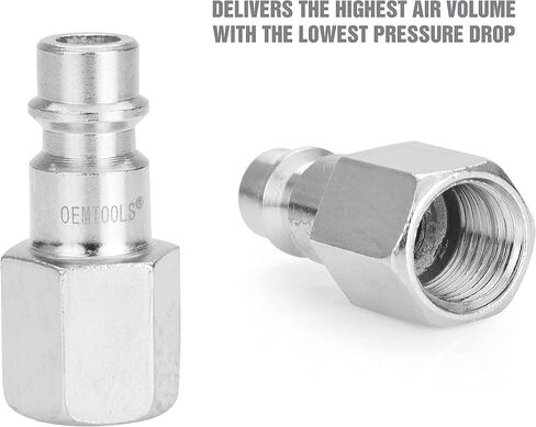 OEMTOOLS 26134 High Flow Quick Connect Hose Fittings, 14 Pc Coupler & Plug Kit, 1/4" Body, 1/4" NPT, Air Tool Fittings in Saudi Arabia