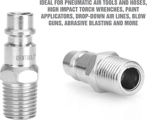 OEMTOOLS 26134 High Flow Quick Connect Hose Fittings, 14 Pc Coupler & Plug Kit, 1/4" Body, 1/4" NPT, Air Tool Fittings in Saudi Arabia
