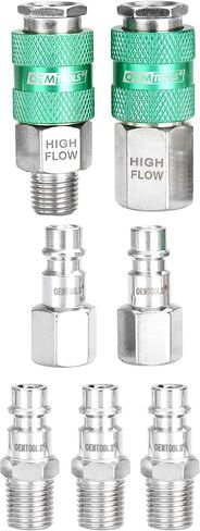 OEMTOOLS 26134 High Flow Quick Connect Hose Fittings, 14 Pc Coupler & Plug Kit, 1/4" Body, 1/4" NPT, Air Tool Fittings in Saudi Arabia