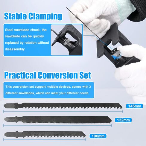 Conversion head,ERYUE Electric Drill Modified To Electric Saws Accessory Modification Tool Kit Electric Reciprocating Saws Drill to Jig Saws Portable Woodworking Cutting Utility Tool for Wood Metal C in Kuwait