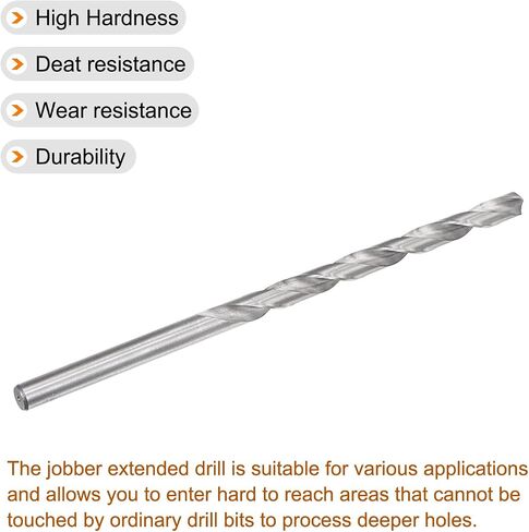 uxcell 8mm Twist Drill Bits, High-Speed Steel Straight Shank Extra Long Drill Bit 200mm Length for Wood Plastic Aluminum in Saudi Arabia