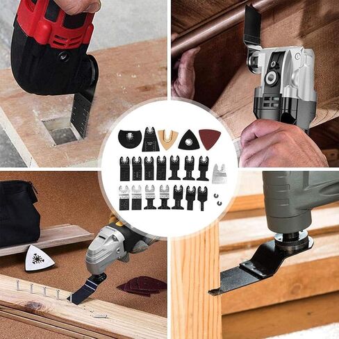 Oscillating Saw Blades, Saw Blades Kit, Oscillating Multi Tool Blades Oscillating Tool Blades Wood Cutting Kit 26Pcs for Wood Metal Plastics in Saudi Arabia