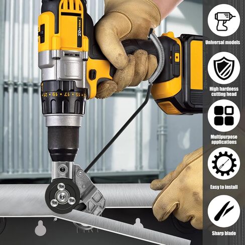 2023 New Electric Drill Plate Cutter for Metal Nibbler, Electric Drill Shears Attachment, Sharp Wear Resistant Metal Sheet Cutter, Precise Fast Cutting for Aluminium Steel Iron Copper Plate in Saudi Arabia