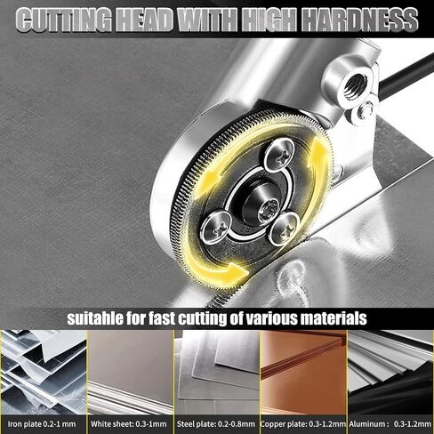 2023 New Electric Drill Plate Cutter for Metal Nibbler, Electric Drill Shears Attachment, Sharp Wear Resistant Metal Sheet Cutter, Precise Fast Cutting for Aluminium Steel Iron Copper Plate in Saudi Arabia