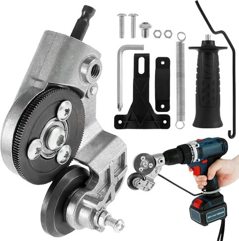 2023 New Electric Drill Plate Cutter for Metal Nibbler, Electric Drill Shears Attachment, Sharp Wear Resistant Metal Sheet Cutter, Precise Fast Cutting for Aluminium Steel Iron Copper Plate in Saudi Arabia