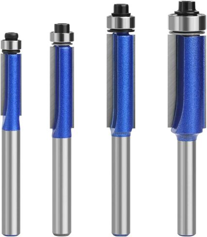 4Pcs Flush Trim Router Bit Set, 1/4 Inch Shank Top Bearing Flush Trim Router Bit,1/4" 5/16" 3/8" 1/2" Cutting Diameter for Woodworking in Saudi Arabia