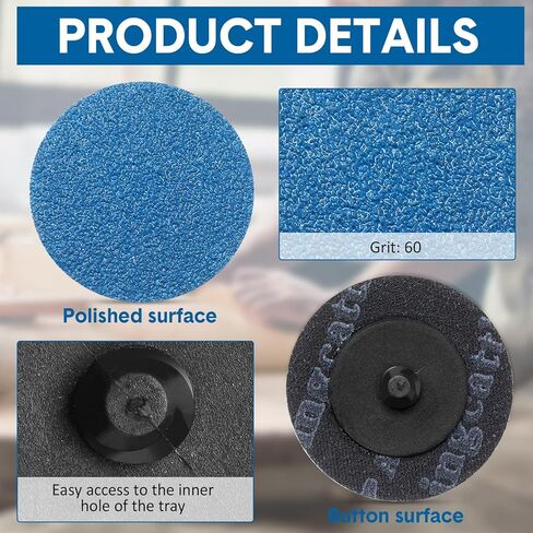 Nuenen 150 Pcs 60 Grit Sanding Discs 2 inch Grinding Disc Die Grinder Sanding Discs Aluminum Disc for Die Grinder Surface Prep Strip Grind Polish Finish Burr Rust Paint Removal, Blue in Kuwait