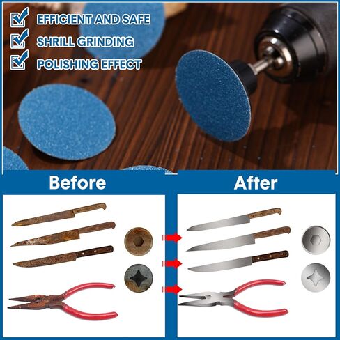 Nuenen 150 Pcs 60 Grit Sanding Discs 2 inch Grinding Disc Die Grinder Sanding Discs Aluminum Disc for Die Grinder Surface Prep Strip Grind Polish Finish Burr Rust Paint Removal, Blue in Kuwait