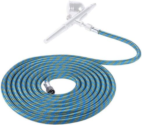 HUBEST 6ft Braided Airbrush Air Hose with 1/8 Inch to 1/4 Inch Adapter - Nylon Braided Air Line Compatible with Iwata, Master, Devilbiss Airbrush Compressors - Kink-Free Standard Fitting in Saudi Arabia