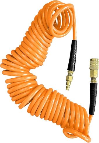 Freeman P1425RCF 1/4" x 25' Polyurethane Recoil Air Hose with Bend Restrictors and Brass Fittings in Saudi Arabia