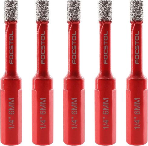 FOCSTOL Diamond Core Drill Bit - 2pcs 1''(25mm) Diamond Hole Saw with Triangle Shank for Porcelain Tile Ceramic Granite Marble Quartz in Kuwait