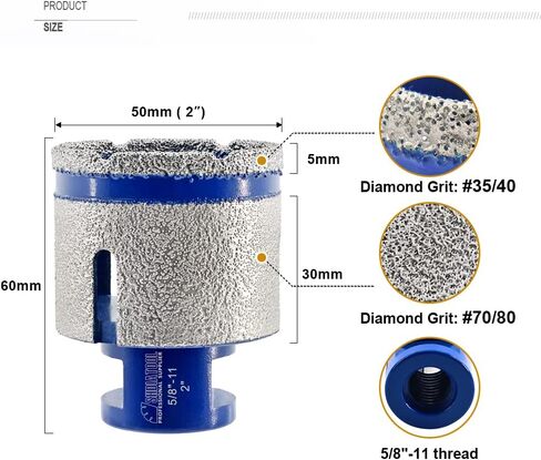 SHDIATOOL 3-inch Diamond Hole Saw,Tile Core Drill Bits,Milling Bitfor Porcelain Marble Ceramic Granite 75mm in Saudi Arabia
