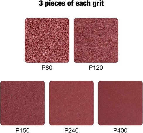 Miady 1-Inch x 30-Inch Aluminum Oxide Sanding Belts, 80/120/150/240/400 Assorted Grits, 15-Pack (1×30 inch) in Saudi Arabia
