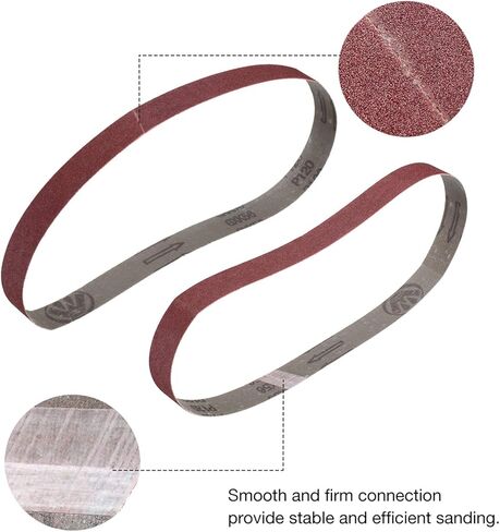 Miady 1-Inch x 30-Inch Aluminum Oxide Sanding Belts, 80/120/150/240/400 Assorted Grits, 15-Pack (1×30 inch) in Saudi Arabia