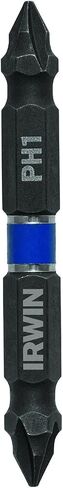 IRWIN Tools 1870982 Impact Performance Series Double-Ended Screwdriver Number-1 Phillips Power Bit, 2 3/8-Inch, 2-Pack in Saudi Arabia